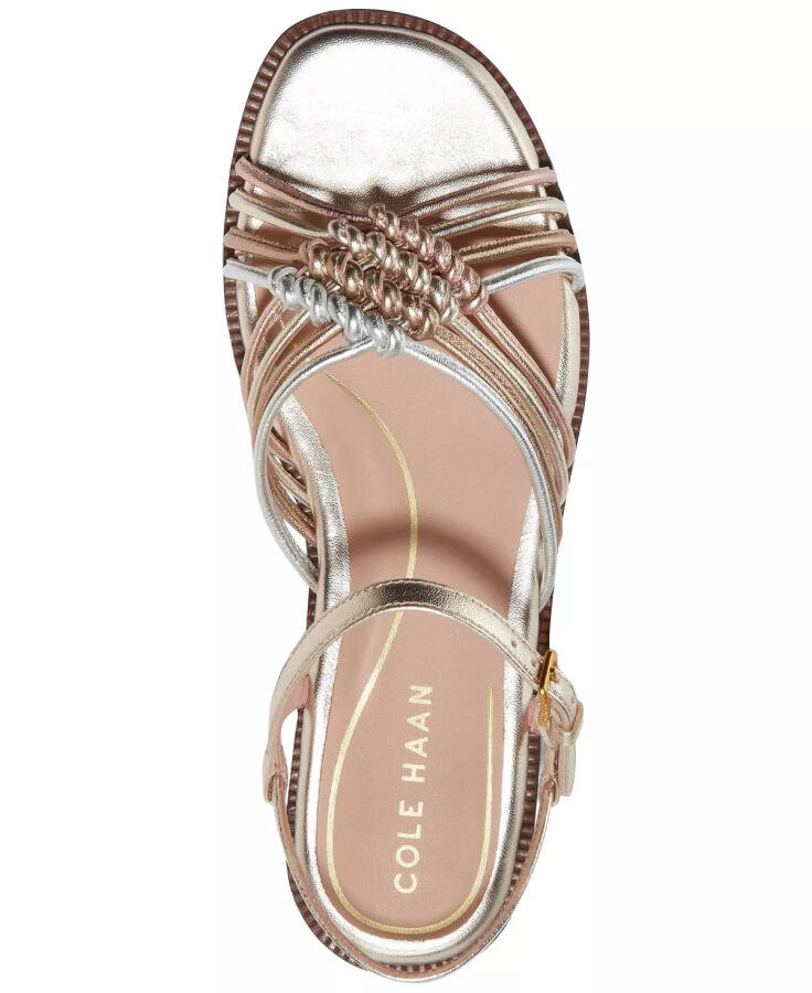 Women's Jitney Ankle-Strap Knotted Flat Sandals Soft Gold, Silver, Rose Gold Talca - 4