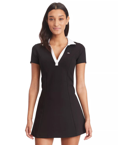 Women's Johnny-Collar Tennis Dress Black - 5