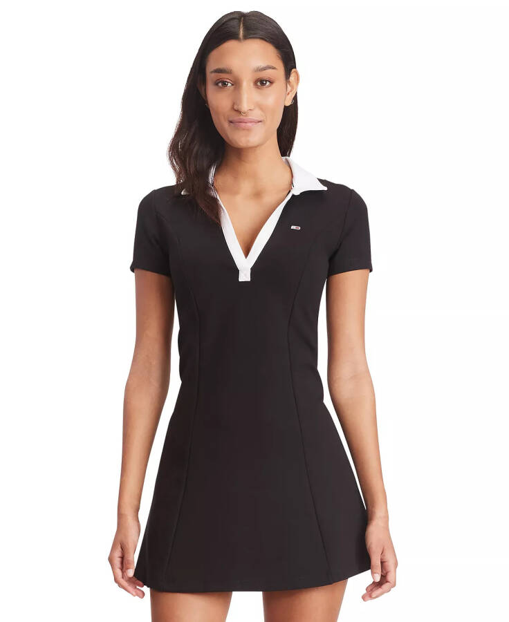 Women's Johnny-Collar Tennis Dress Black - 5