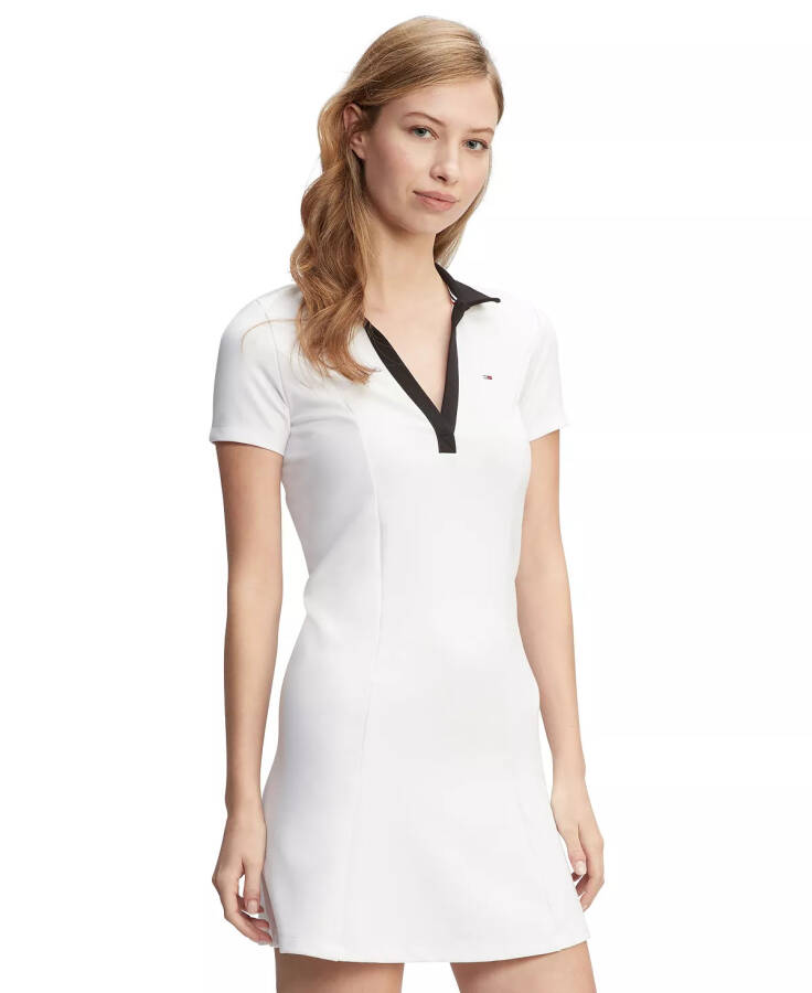 Women's Johnny-Collar Tennis Dress White - 5