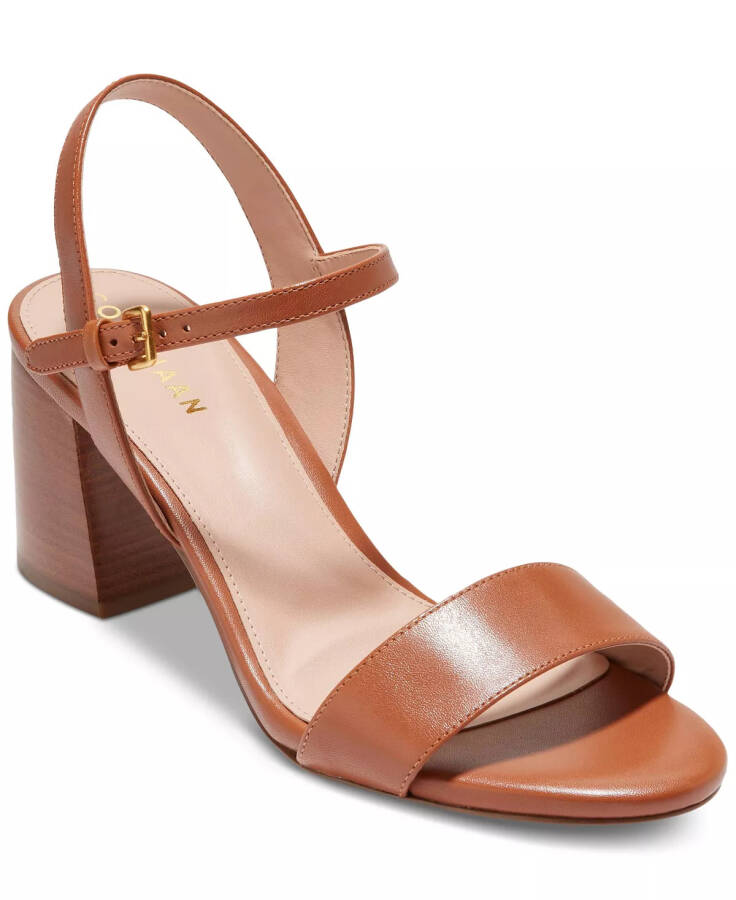 Women's Josie Block-Heel Sandals British Tan Leather - 1