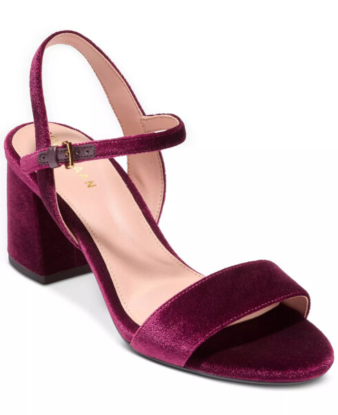 Women's Josie Block-Heel Sandals Wine Velvet - 1