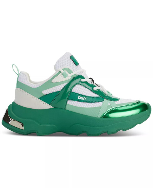 Women's Juna Lace-Up Running Sneakers Bright White/ Green - 2