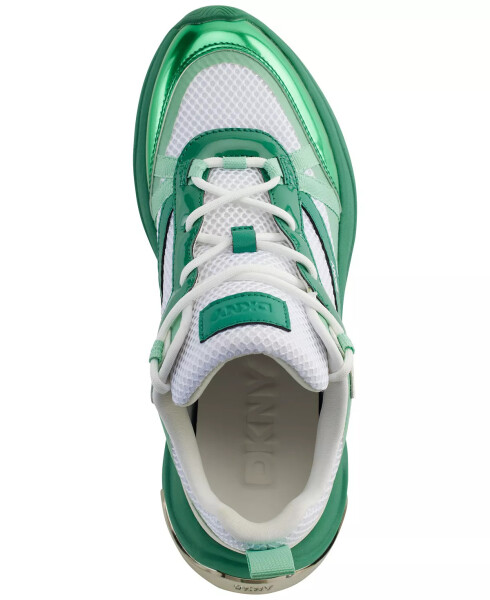 Women's Juna Lace-Up Running Sneakers Bright White/ Green - 4