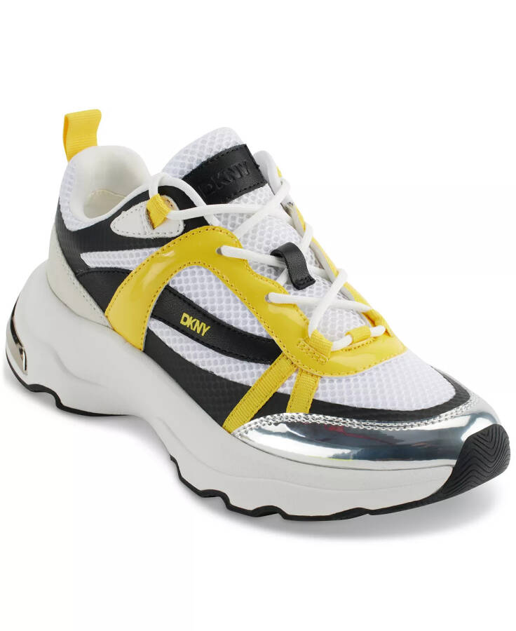 Women's Juna Lace-Up Running Sneakers Bright White/ Yellow - 6