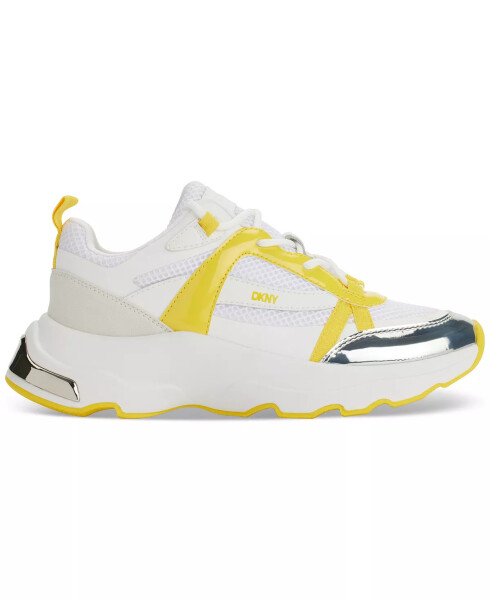 Women's Juna Lace-Up Running Sneakers Bright White/ Yellow - 2