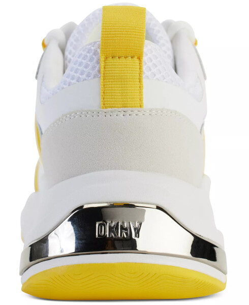 Women's Juna Lace-Up Running Sneakers Bright White/ Yellow - 3