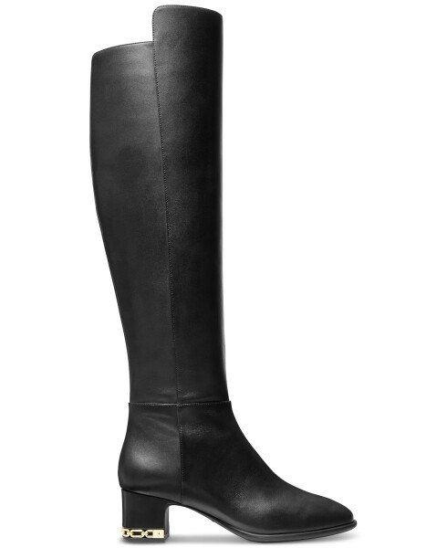 Women's June Leather Knee High Riding Boots Black/ Gold Hardware - 2