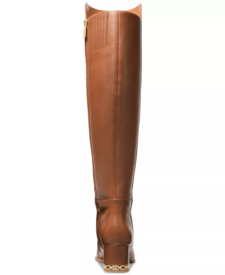 Women's June Leather Knee High Riding Boots Luggage/ Gold Hardware - 3