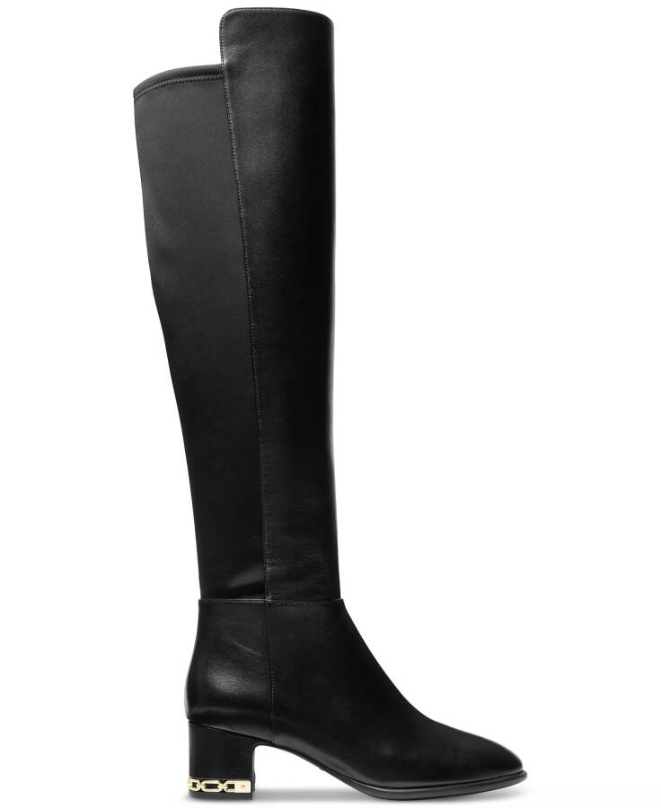 Women's June Leather Knee High Wide Calf Riding Boots Black/ Scuba - 4