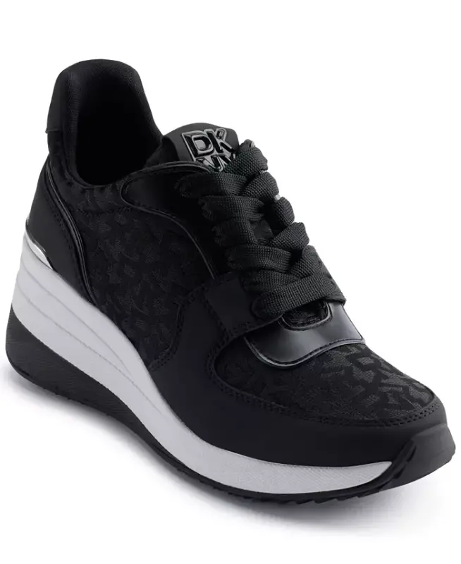 Women's Kamay Lace-Up Wedge Sneakers - DKNY