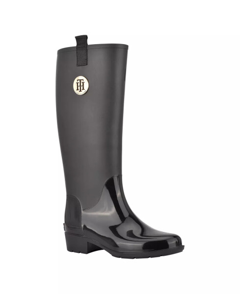 Women's Karissa Pull On Rain Boots Black - 1