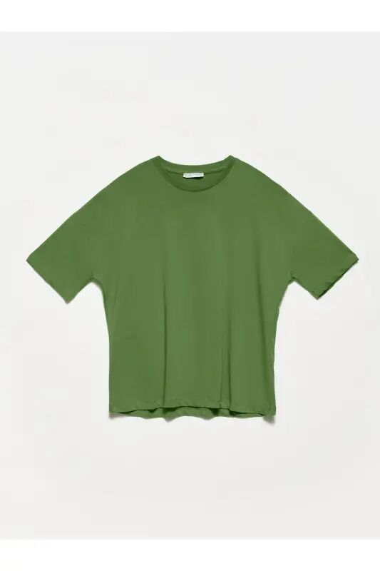 Women's Khaki Basic T-shirt 3683-Khaki1 - DILVIN