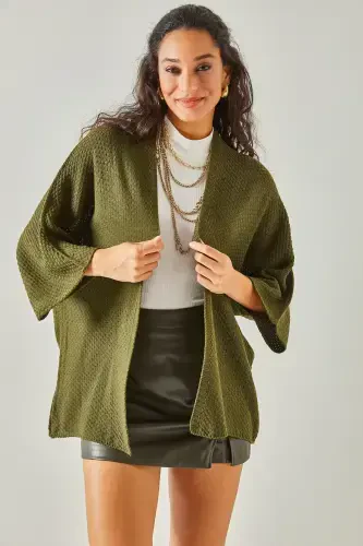 Women's Khaki Batwing Spring Cardigan HRK-19000057-Khaki - 5