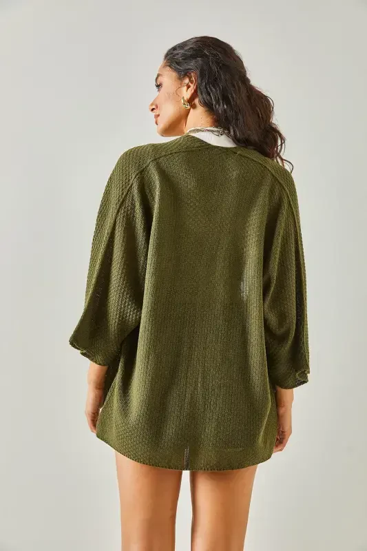 Women's Khaki Batwing Spring Cardigan HRK-19000057-Khaki - 6