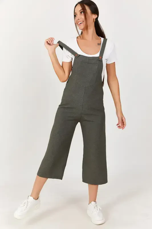 Women's Khaki Carpenter Jumpsuit ARM-20K001117-Khaki - 5