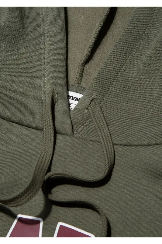 Women's Khaki Green M1600361-71581 Hooded Sweatshirt - 6