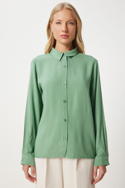 Women's Khaki Relaxed Fit Viscose Shirt TO00153 - 3