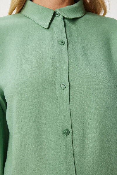 Women's Khaki Relaxed Fit Viscose Shirt TO00153 - 4