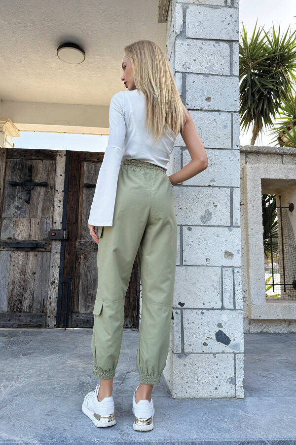 Women's Khaki Zipper Detail Jogger Pants ALC-X11042 - 6