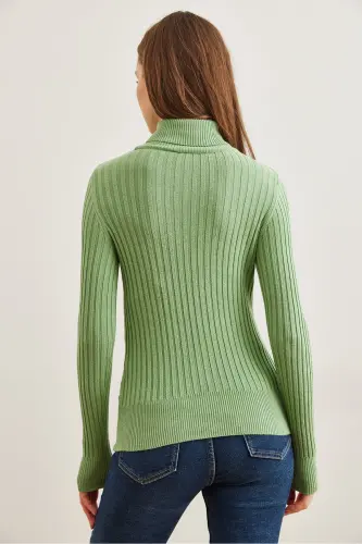 Women's Kiwi Turtleneck Soft Texture Knit Sweater KZK-19000918-Kiwi - 10