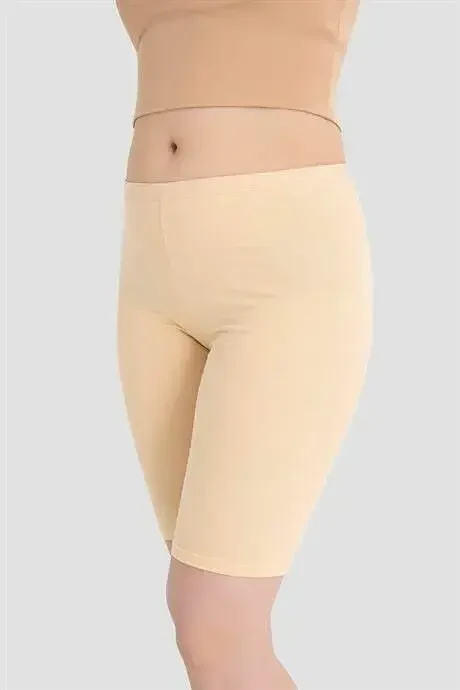 Women's Knee-High Short Tights Nude Cotton Lycra - 3