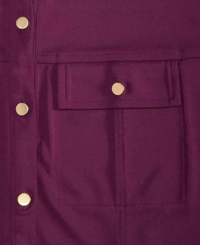 Women's Knit Utility Shirt, Exclusively at Modazone - Berried Treasur - 2