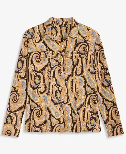 Women's Knit Utility Shirt, Exclusively at Modazone - Helena Paisley - 5
