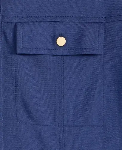 Women's Knit Utility Shirt, Exclusively at Modazone - Indigo Night - 5