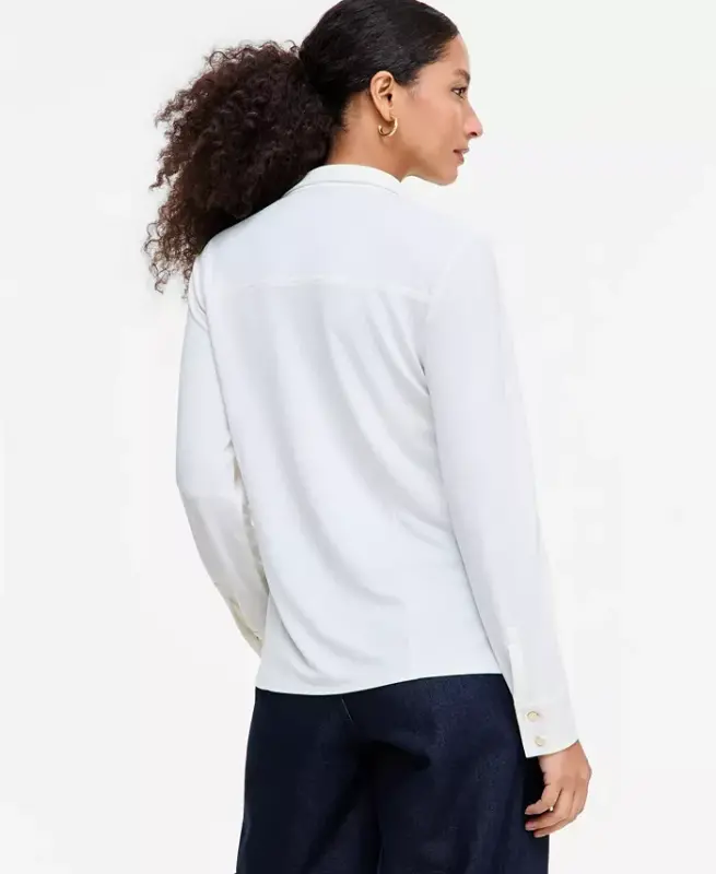 Women's Knit Utility Shirt, Exclusively at Modazone - Mgnolia Blossom - 2