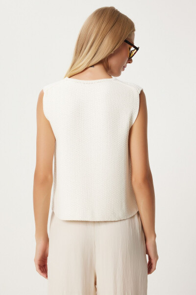 Women's Knitted Cardigan with Bone Lacing US00923 - 4