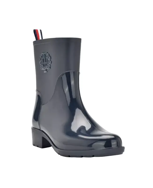 Women's Kraig Rain Narrow Boots-Dark Blue - TOMMY HILFIGER