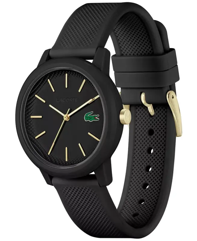 Women's L.12.12 Black Silicone Strap Watch 36mm-Black - 2