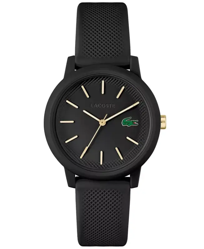 Women's L.12.12 Black Silicone Strap Watch 36mm-Black - LACOSTE