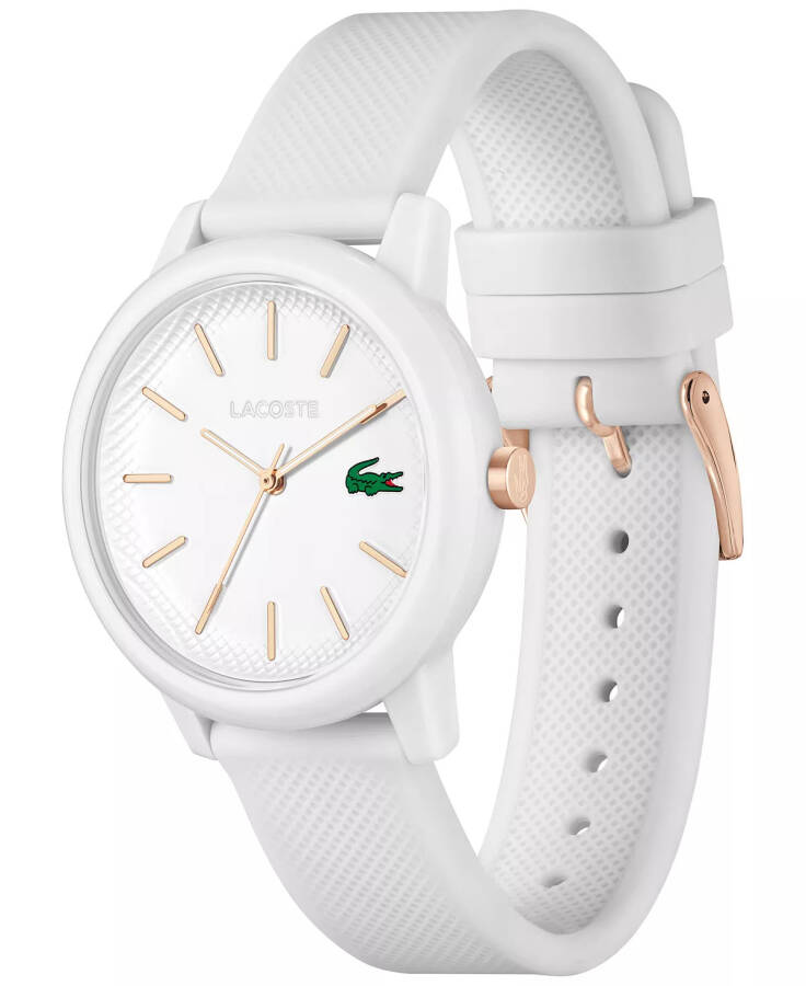 Women's L.12.12 White Silicone Strap Watch 36mm White - 2