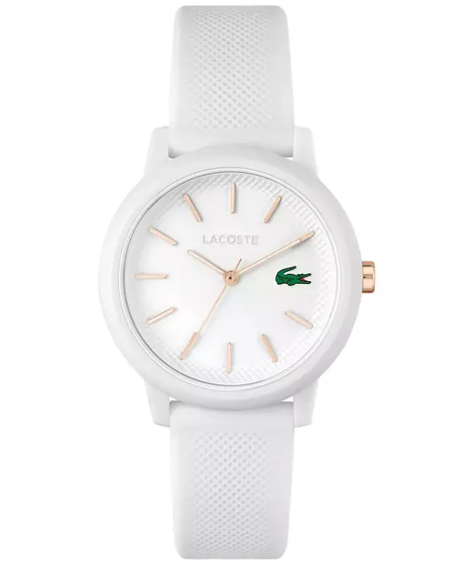 Women's L.12.12 White Silicone Strap Watch 36mm-White - LACOSTE