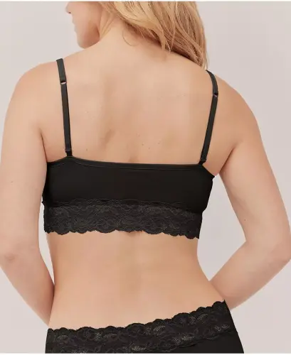 Women's Lace Smooth Cup Bralette-Black - 3