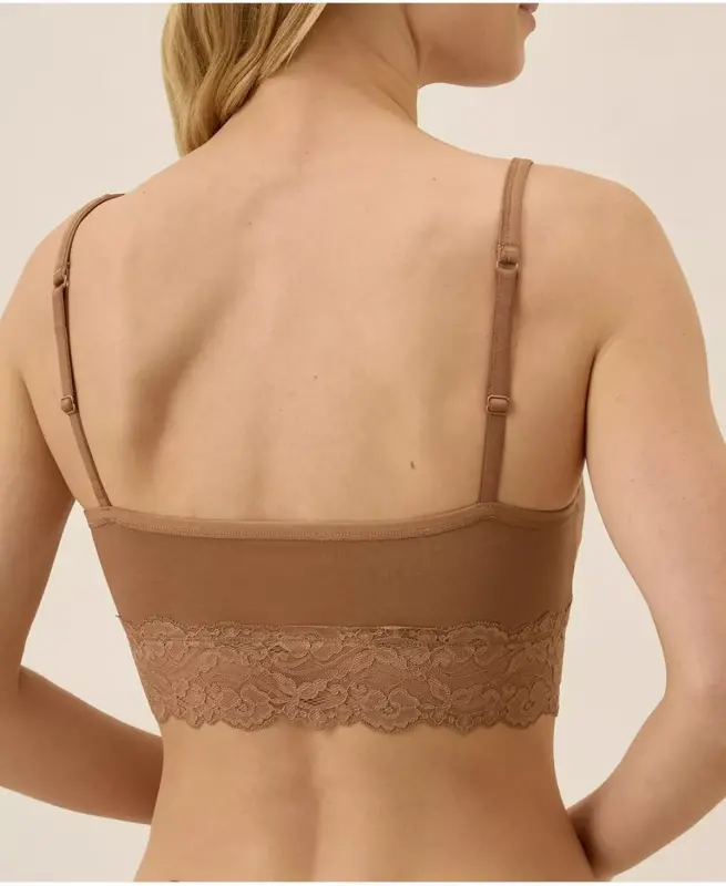 Women's Lace Smooth Cup Bralette-Brown sugar - 3