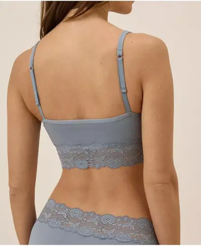 Women's Lace Smooth Cup Bralette-Smoke - 3