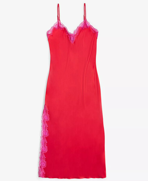 Women's Lace-Trim Satin Nightgown, Exclusively at Modazone Crimson Leaf - 3