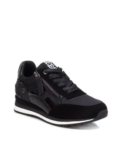 Women's Lace-Up Sneakers By XTI-Black 