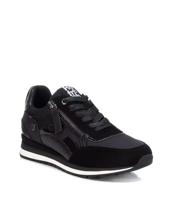 Women's Lace-Up Sneakers By XTI-Black - 1