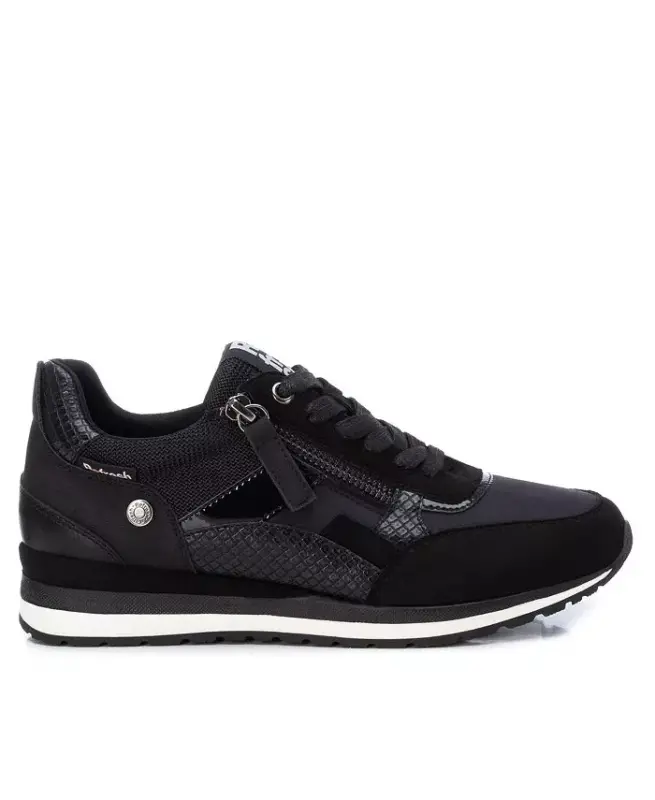 Women's Lace-Up Sneakers By XTI-Black - 3