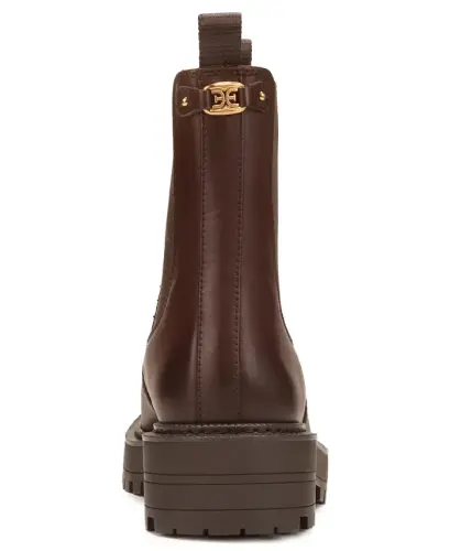 Women's Laguna Lug-Sole Chelsea Booties - Chestnut Leather - 3