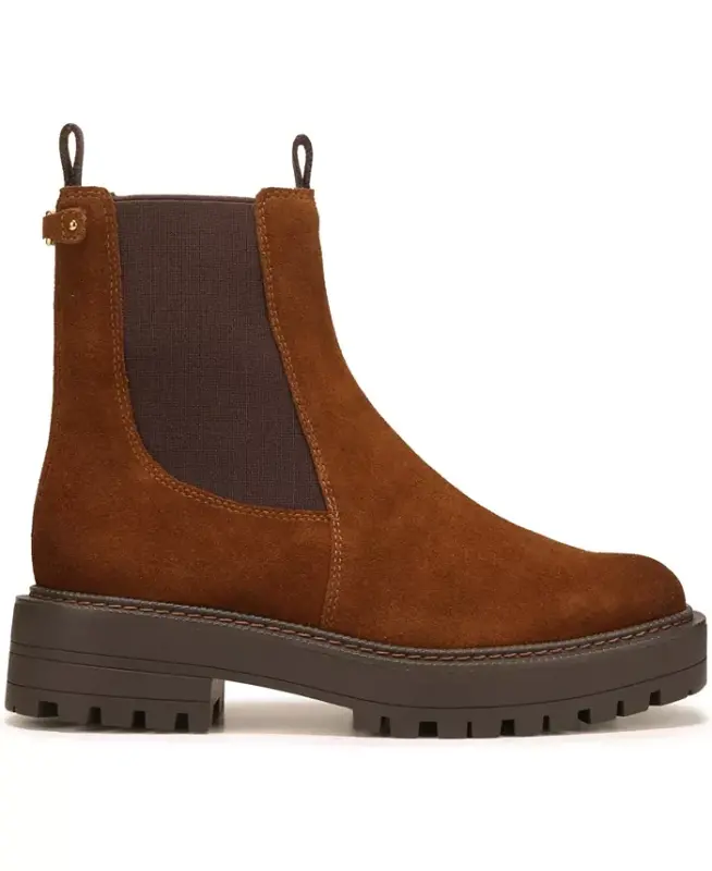Women's Laguna Lug-Sole Chelsea Booties - Warm Nutmeg Suede - 2