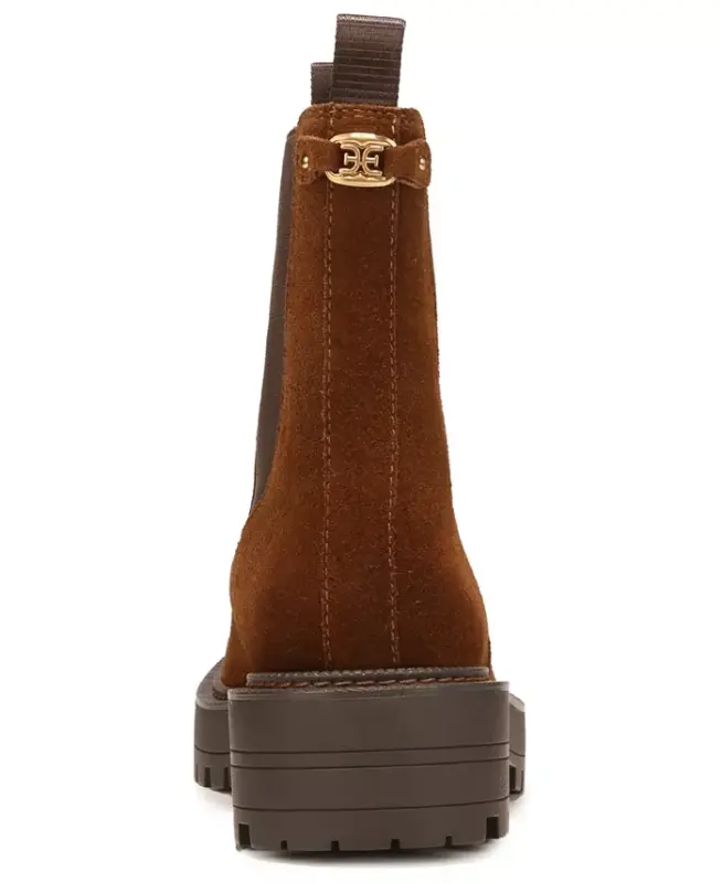 Women's Laguna Lug-Sole Chelsea Booties - Warm Nutmeg Suede - 3