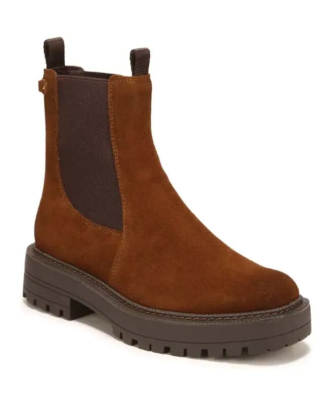 Women's Laguna Lug-Sole Chelsea Booties - Warm Nutmeg Suede - SAM EDELMAN