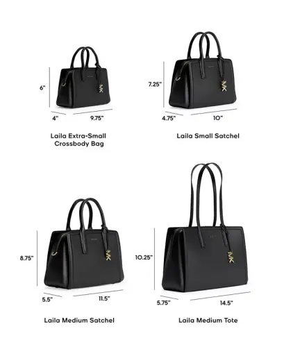 Women's Laila Medium Leather Tote Bag - Black/Silver 
