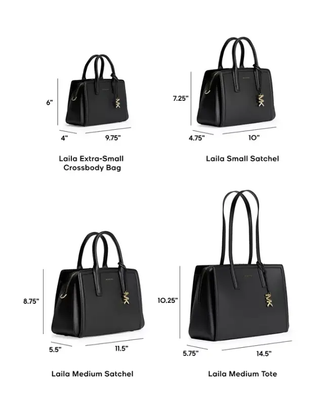 Women's Laila Medium Leather Tote Bag - Black/Silver - 1