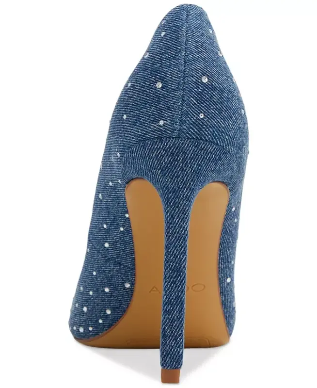 Women's Lala Pointed Toe Pumps - Dark Denim/Rhinestone - 3